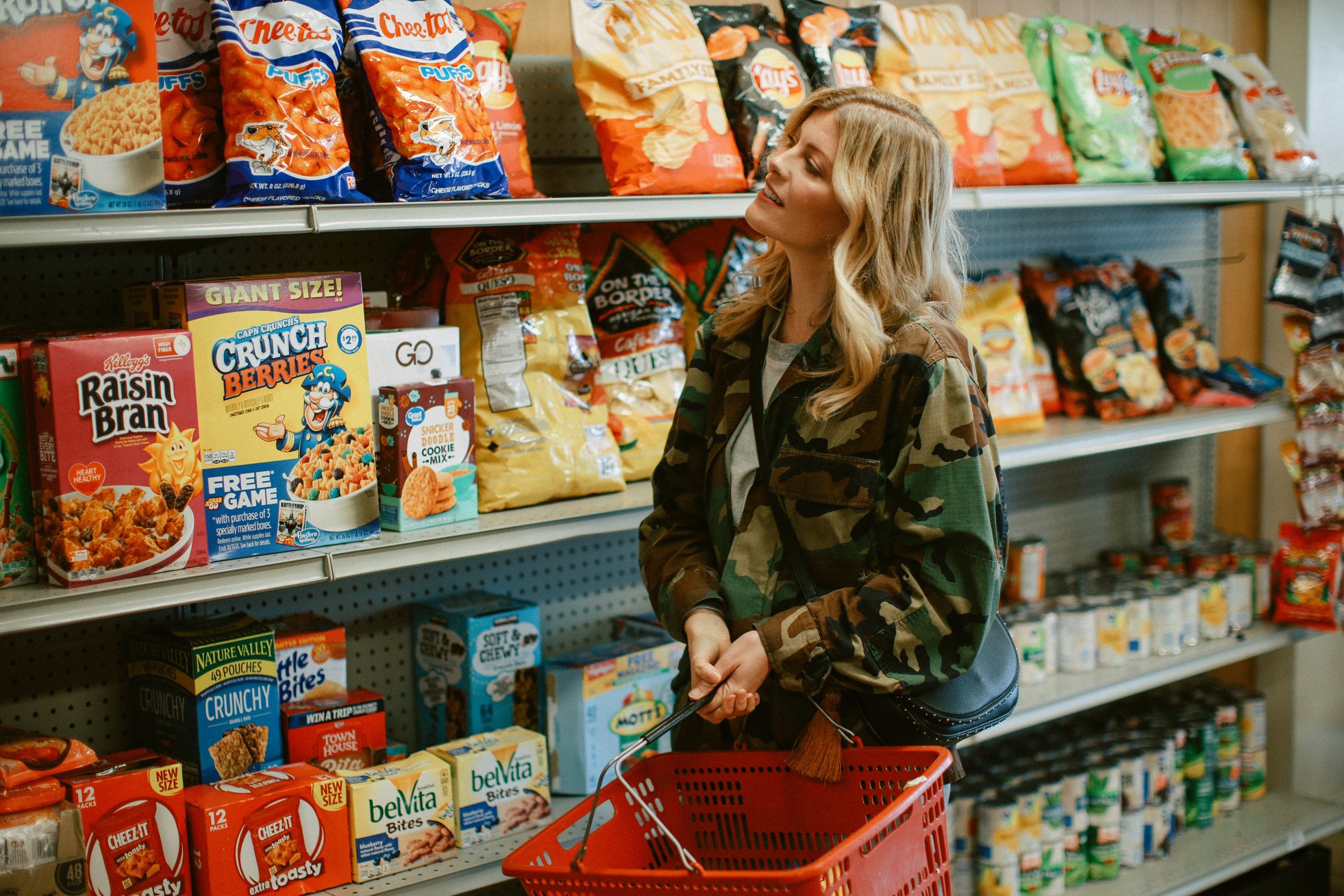 woman shopping in a small convenience store in LA